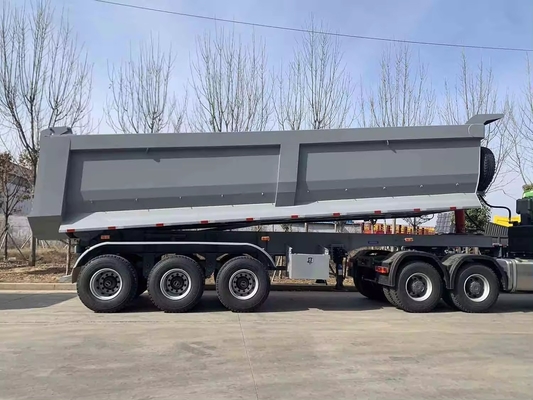 30-60 Ton Rear Dump Trailer Tipper Trailer with One Tool Box and Front Lifting Style