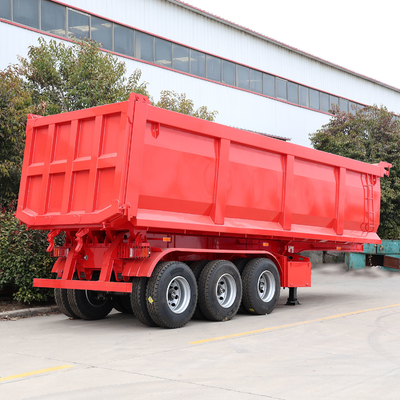 40cbm 60 Cubic Meter Electric Energy Tractor Hydraulic End Rear Tipper Dump Semi Trailer