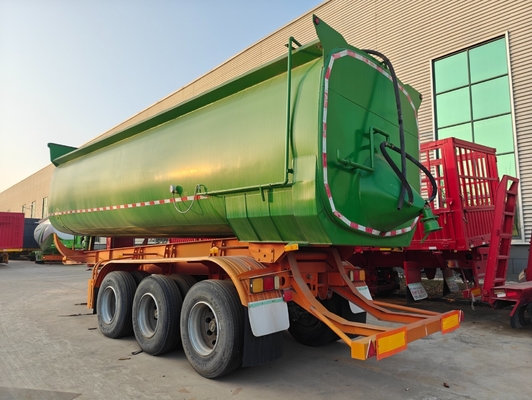 30-60 Ton Rear Dump Trailer Tipper Trailer with One Tool Box and Front Lifting Style