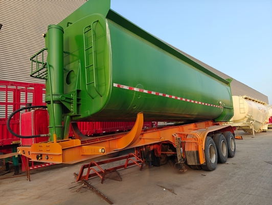 30-60 Ton Rear Dump Trailer Tipper Trailer with One Tool Box and Front Lifting Style