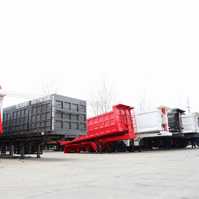 351-450hp Half Pipe Rear Dump Truck Trailer Tipper Semi Trailer with 4 Axles 40cbm 80tons