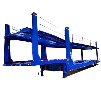 Medium Duty 2 Axles Single Wheeler Transport SUV Skeleton Flatbed Self Dump Tipping Car Carrier Truck Semi Trailer