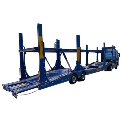 Medium Duty 2 Axles Single Wheeler Transport SUV Skeleton Flatbed Self Dump Tipping Car Carrier Truck Semi Trailer