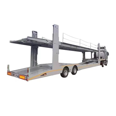 Medium Duty 2 Axles Single Wheeler Transport SUV Skeleton Flatbed Self Dump Tipping Car Carrier Truck Semi Trailer
