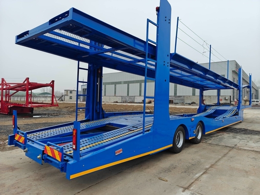 Medium Duty 2 Axles Single Wheeler Transport SUV Skeleton Flatbed Self Dump Tipping Car Carrier Truck Semi Trailer