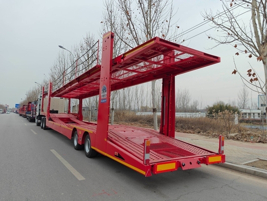 Grade Medium Duty 3 Axle Car Carrier Truck Trailer Vehicle Transport Semi Trailer