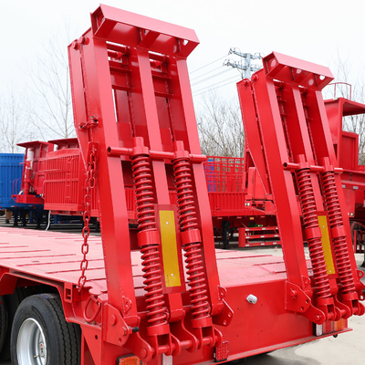 60-100 Tons Low Loader Semi Trailer for Heavy Duty Excavator Transport Step Drop Deck