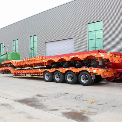 3 Axles Low Bed Semi Trailer with 60 Tons Capacity and Wabco Braking Valve