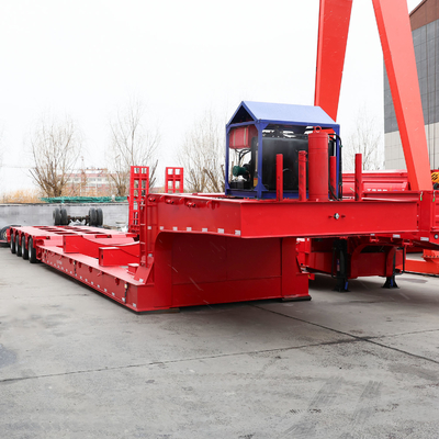 4 Axles 40t 50t 60t 100t Gooseneck Lowboy Low Bed Semi Trailer with High Load Capacity