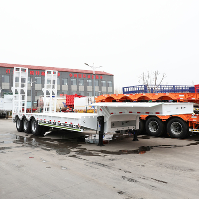 Triangle/Double Coin Tire Number Flatbed Semi Trailer with 2 Axles and 40t Load Capacity