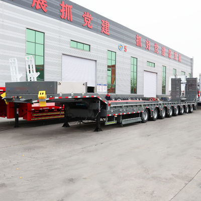 60ton 3 Axle Hydraulic Extendable Gooseneck Low Boy Low Bed Trailer with BPW/Fuwa