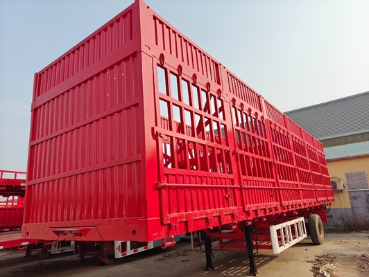 3 Axle 60 80 Ton Fence Livestock Animal Cattle Stock Cargo Transport Fence Semi Trailer