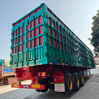 3-Axle 40-100 Tons Bulk Cargo Transport Fence Semi-Trailer with Self-dumping Function