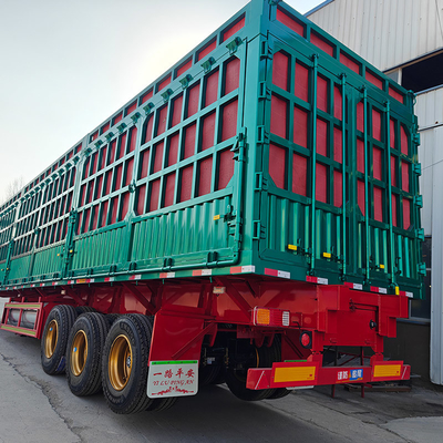 60 Ton Heavy Duty Fence Cargo Truck Trailers with 13000*2500*3250mm Drop Side Wall