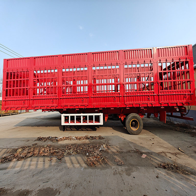 Flatbed 3 Axle 13m Fence Cargo Semi Trailer 36-50t Transportion Sidewall Fence Truck
