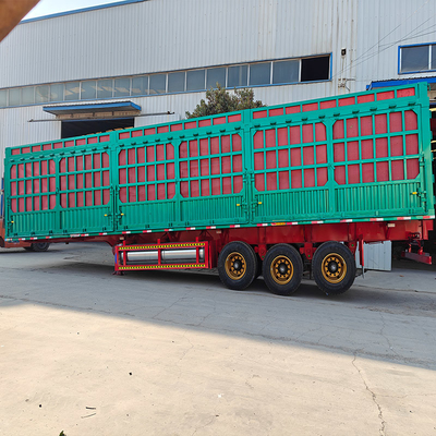 3 / 4 Axles 30 T 60 Tons Flatbed Drop Side Wall Cargo Transport Fence Semi Trailer Easy