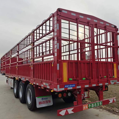 Leaf Spring Suspension Cattle Livestock Stake Cargo Semi Trailer with 2240mm Tread