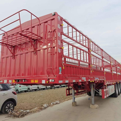 Leaf Spring Suspension Cattle Livestock Stake Cargo Semi Trailer with 2240mm Tread