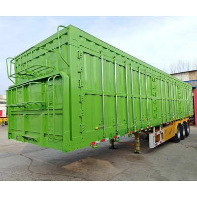 High Strength Rail Cargo Animal Transportation 3 Axles Fence Semi Trailer