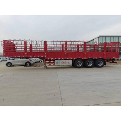3 Axle Stake Fence Cargo Semi Trailer with 60ton Capacity No ABS Anti-lock Braking System