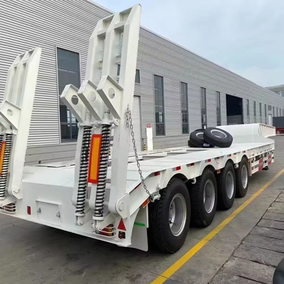 4 Axles Flatbed Heavy Duty 80ton 100ton 150ton Low Loader Trailer truck