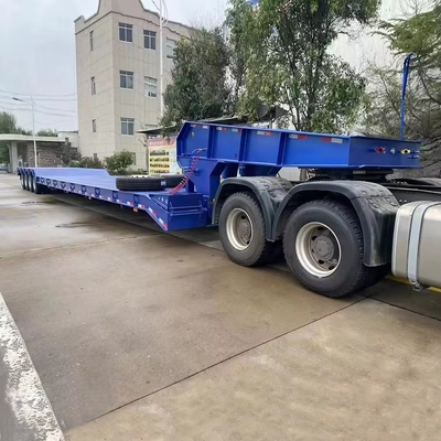 Leaf Spring Suspension Heavy Duty Machine Transport Semi Lowbed Trailer