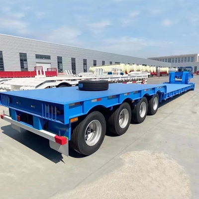 Leaf Spring Suspension Heavy Duty Machine Transport Semi Lowbed Trailer