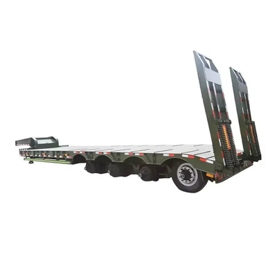 BPW/Fuwa 3.5m Gooseneck Tri Axles 4 Axle 70 80ton Low Deck Lowbed Semi Trailers for Machinery