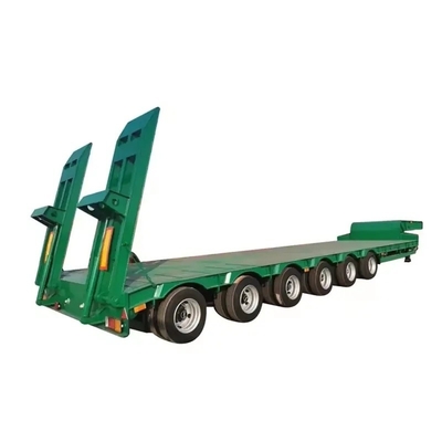 BPW/Fuwa 3.5m Gooseneck Tri Axles 4 Axle 70 80ton Low Deck Lowbed Semi Trailers for Machinery