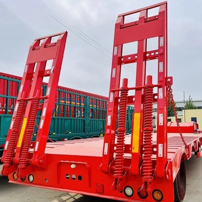 BPW/Fuwa 3.5m Gooseneck Tri Axles 4 Axle 70 80ton Low Deck Lowbed Semi Trailers for Machinery