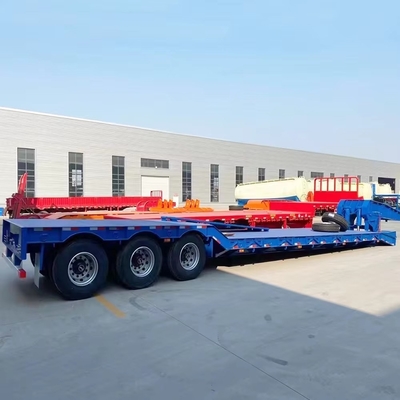 BPW/Fuwa 3.5m Gooseneck Tri Axles 4 Axle 70 80ton Low Deck Lowbed Semi Trailers for Machinery